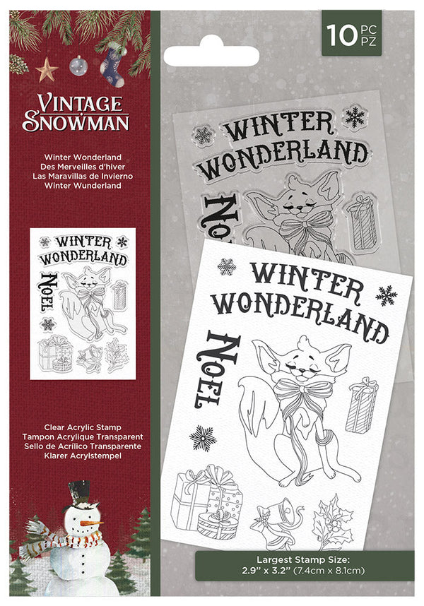 Vintage Snowman Clear Acrylic Stamp - Winter Wonderland