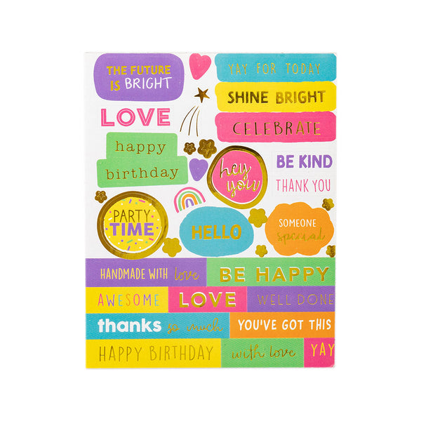 Violet Studios Sentiments Sticker Book - Brights - 10pk
