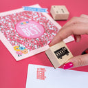 Violet Studios Wooden Stamps & Ink Pad - Rainbow Blooms
