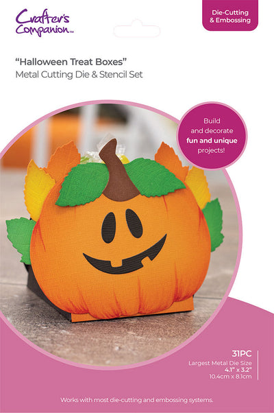 Crafters Companion Die Cutting & Embossing Die & Stencil - Halloween Treat Boxes