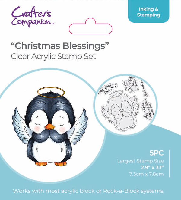 Crafter's Companion - Clear Acrylic Stamp Set - Christmas Blessings
