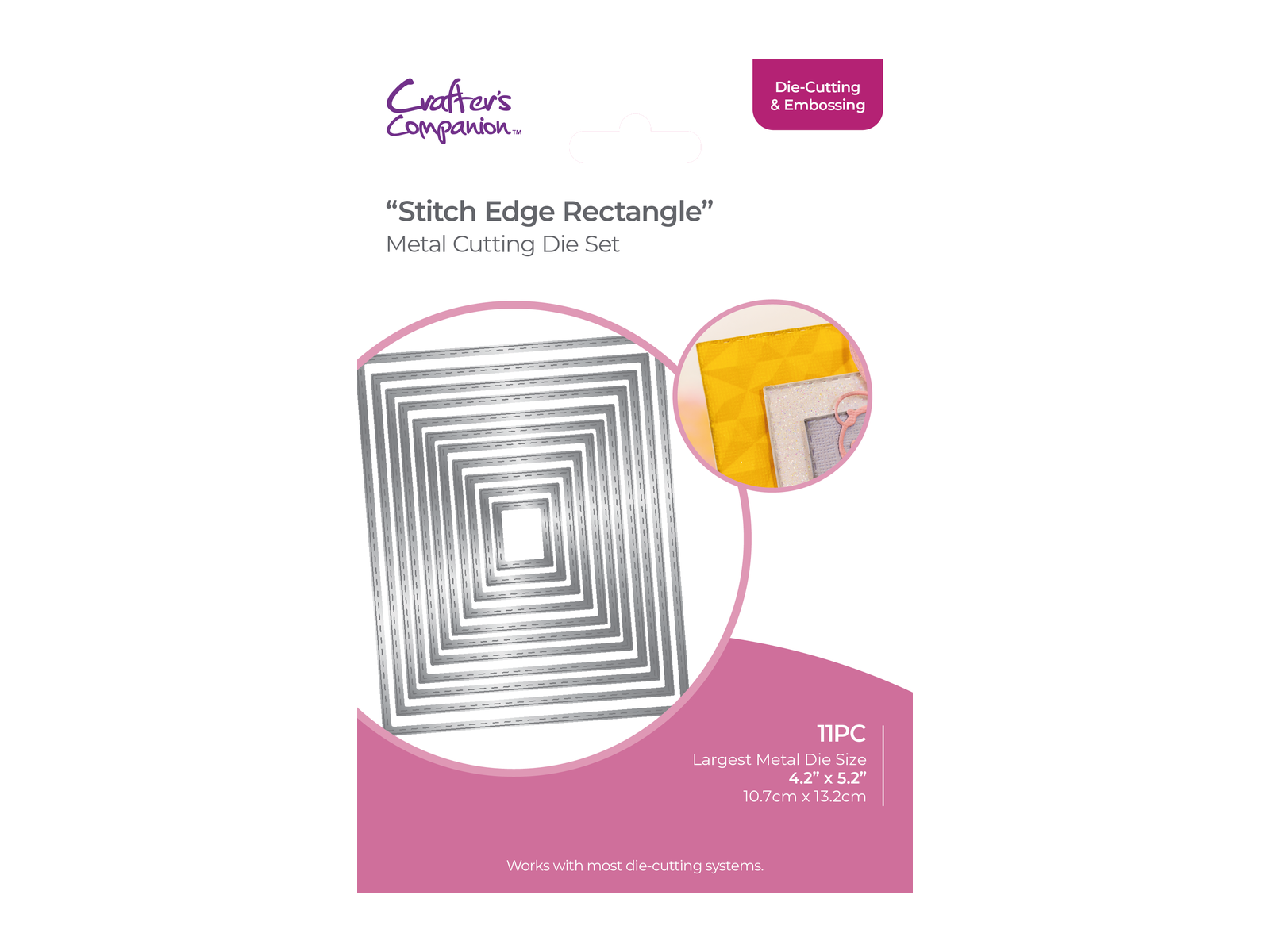 Crafters Companion - Die Cutting & Embossing - Stitch Edge Rectangle ...