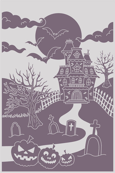 Designer Collection - All Hallows Eve - Stencil and 6x4 Embossing Folder - All Hallows Eve