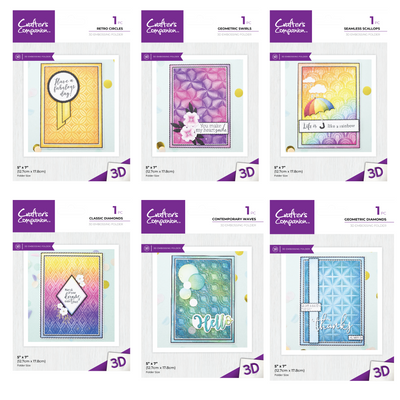 Crafter's Companion Bold Geometric 3D Embossing Folders Collection
