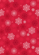Lewis & Irene Fabric - Snowflakes on Red
