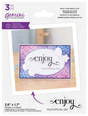 Gemini- Stamp And Die- Fancy Sentiments -Enjoy Your Special Day