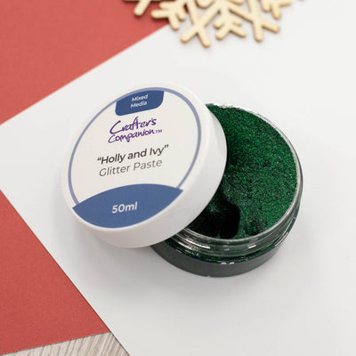 Crafter's Companion Mixed Media Glitter Paste - Holly and Ivy