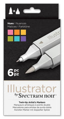 Illustrator by Spectrum Noir 6 Pen Set - Hues