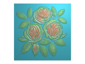 Nature's Garden - Midnight Floral 5.5"x5.5" 3D Embossing Folder & Metal Die - Rose Blooms