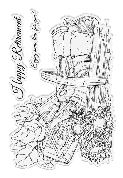 Sheena Douglass - Special Moments - Photopolymer Stamp - Happy Retirement